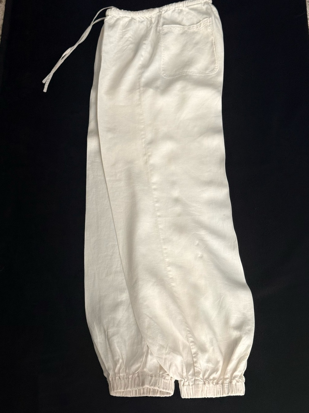 NEXT UK 100% Off White Linen Cuffed Jogger Pants US 4-6 Minimalist Coastal